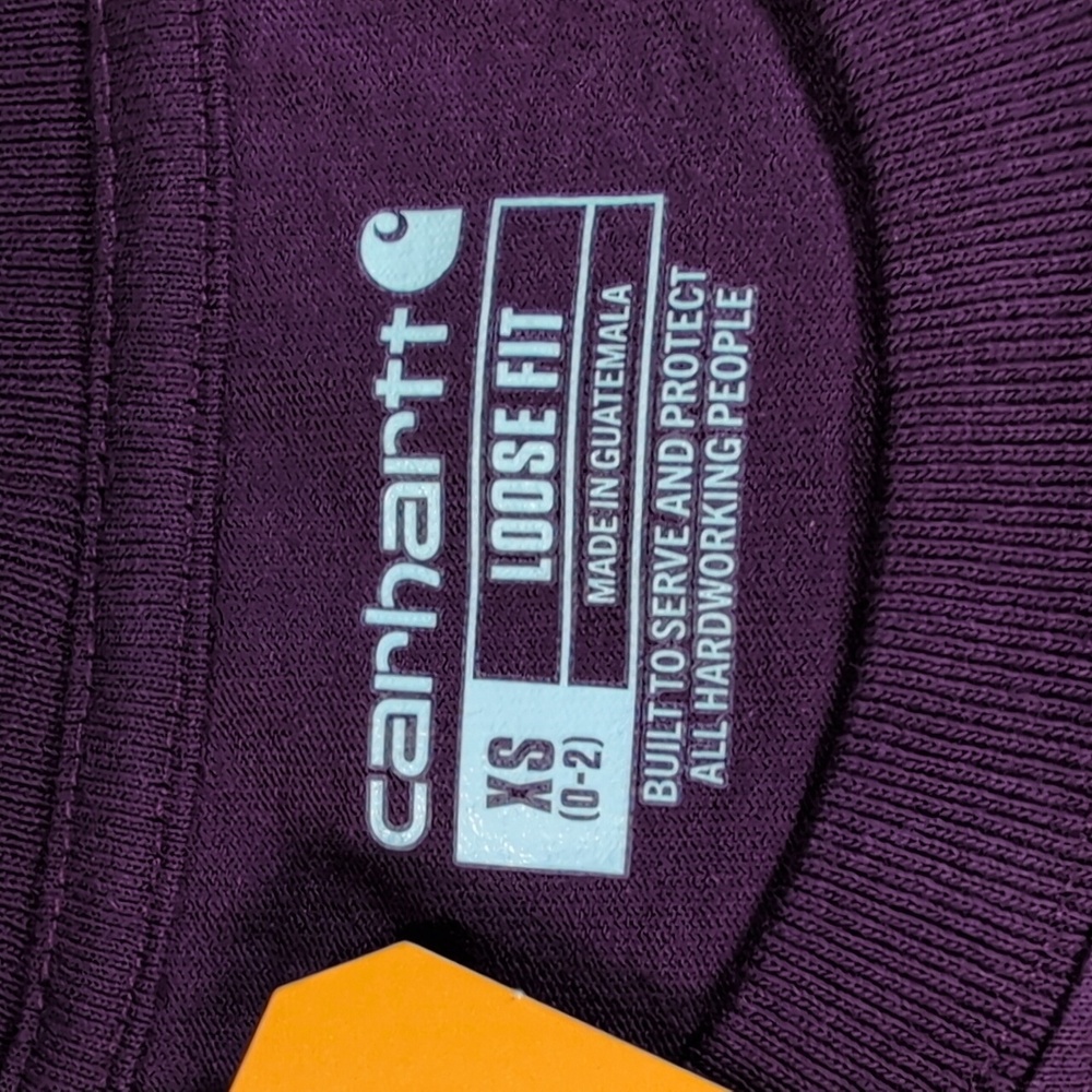 Carhartt Loose Fit Long Sleeve Graphic T-Shirt in Eggplant Women's Size XS - Picture 2 of 10